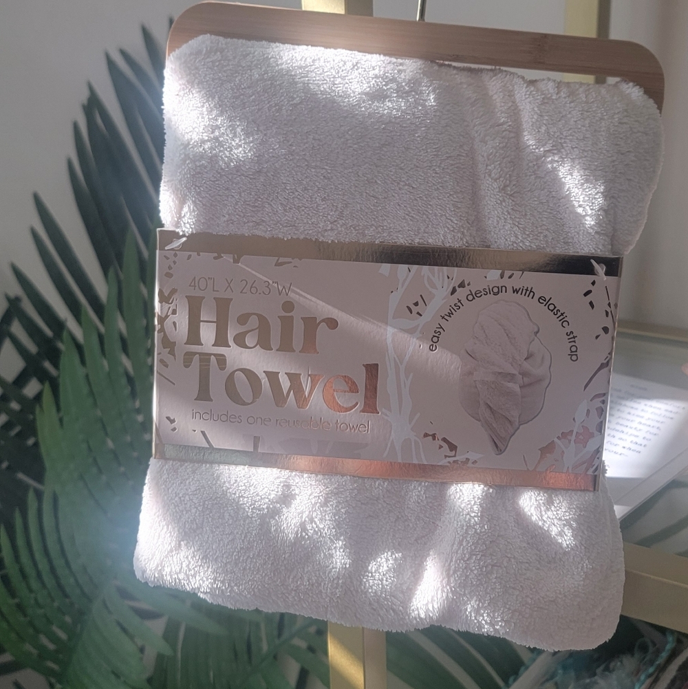 Plush Cream Oversized Hair Towel
